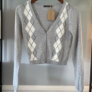 BRANDY MELVILLE ARGYLE CARDIGAN